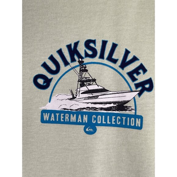 Quiksilver Waterman Collection Mens XXL T-Shirt Light Green 100% Cotton - Picture 7 of 10